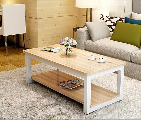 small glass and wood coffee table