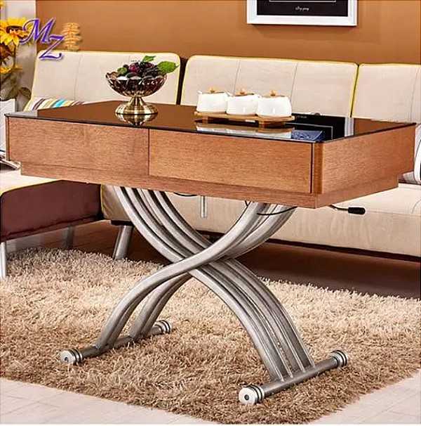 glass coffee table with storage
